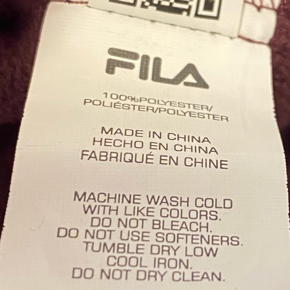 Fila womans full zip jacket Coat Large Pockets Red Pink Bungee Piping Detail - Picture 9 of 11